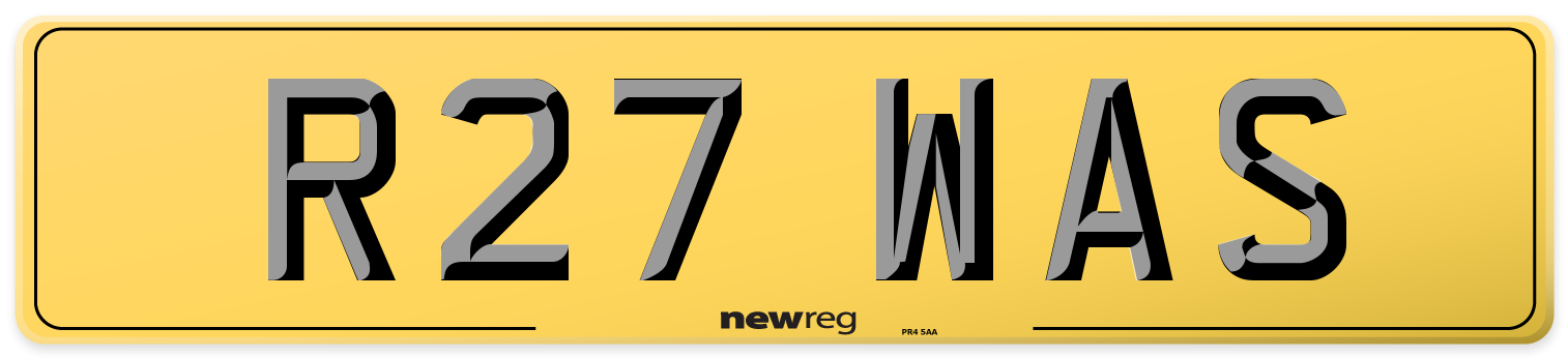 R27 WAS Rear Number Plate