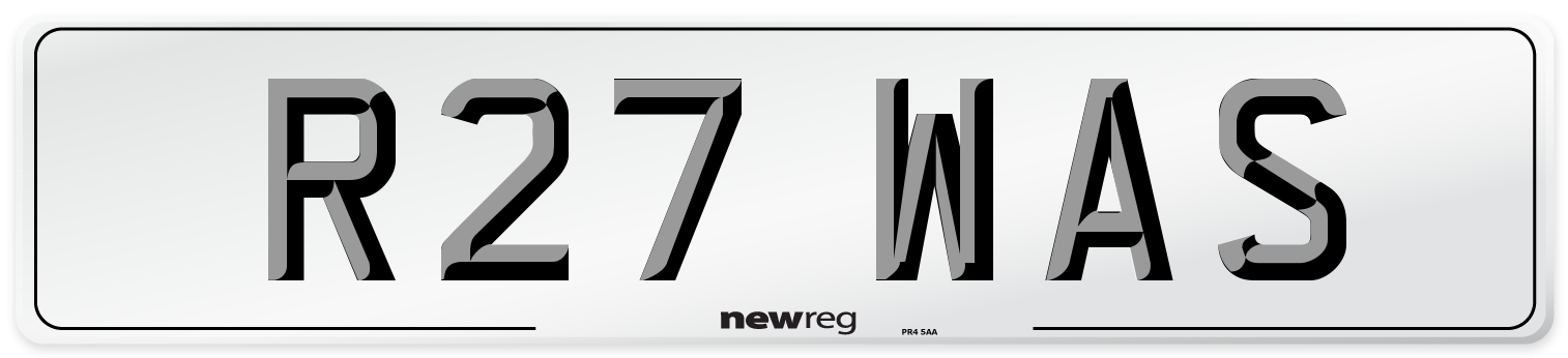 R27 WAS Front Number Plate