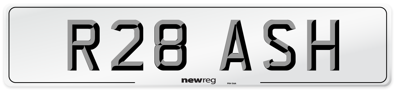 R28 ASH Front Number Plate