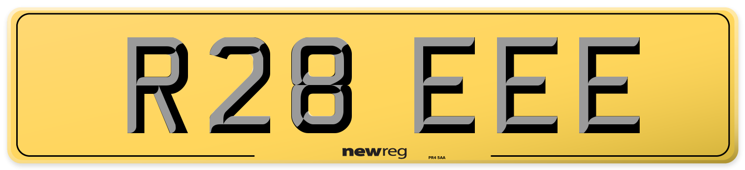 R28 EEE Rear Number Plate