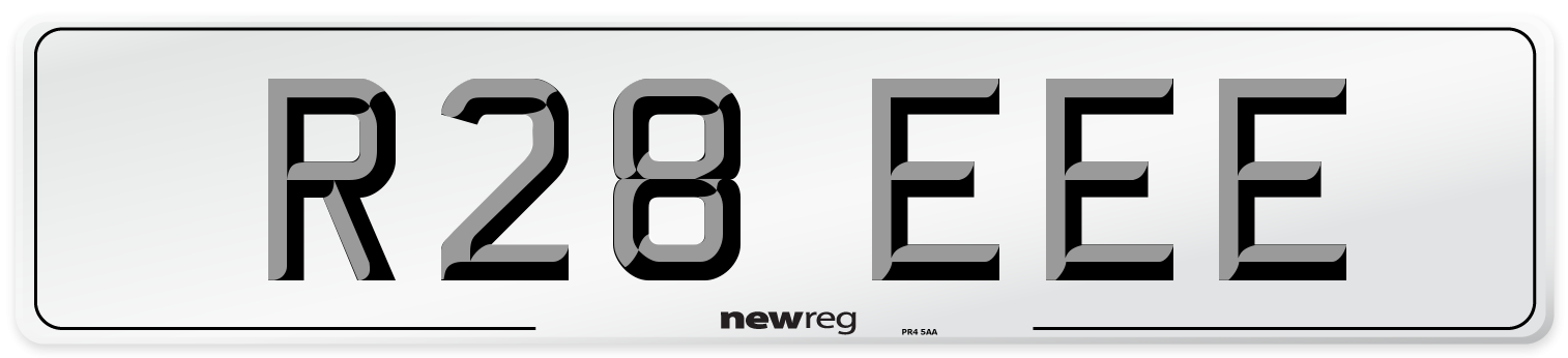 R28 EEE Front Number Plate