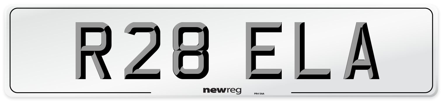 R28 ELA Front Number Plate