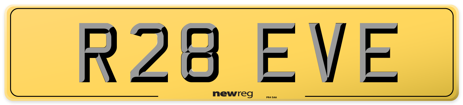 R28 EVE Rear Number Plate