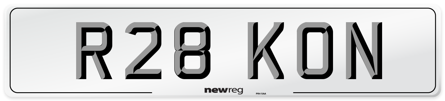 R28 KON Front Number Plate