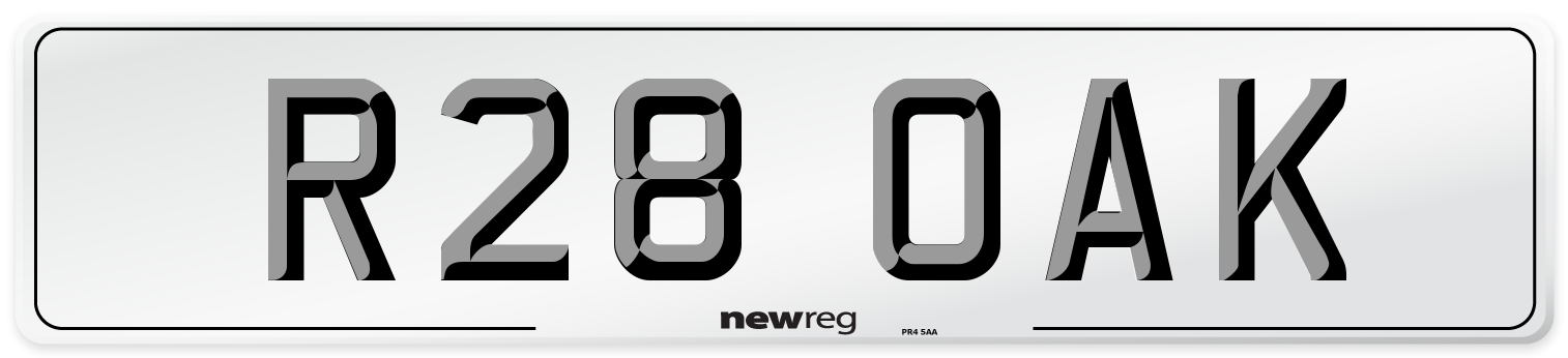 R28 OAK Front Number Plate