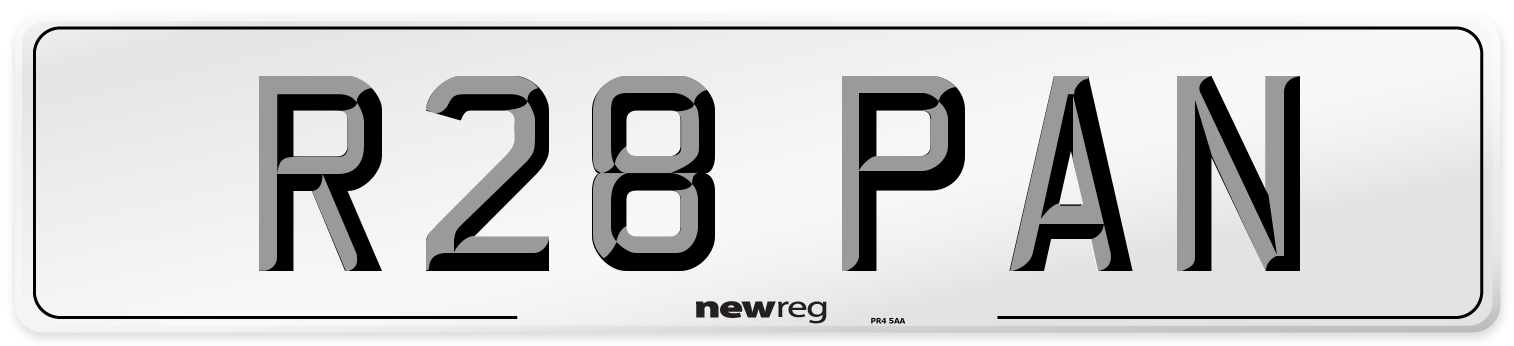 R28 PAN Front Number Plate