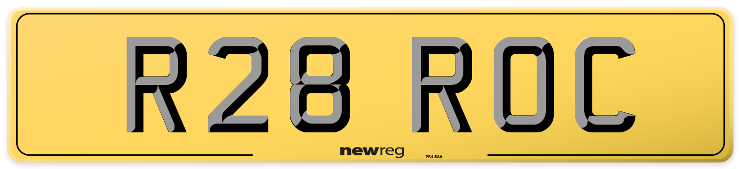 R28 ROC Rear Number Plate