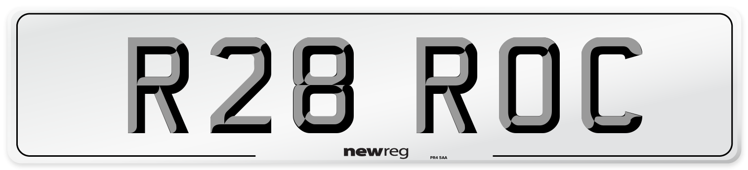 R28 ROC Front Number Plate