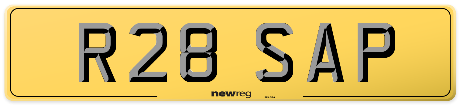 R28 SAP Rear Number Plate