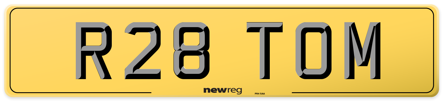 R28 TOM Rear Number Plate