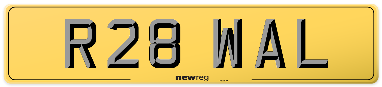 R28 WAL Rear Number Plate