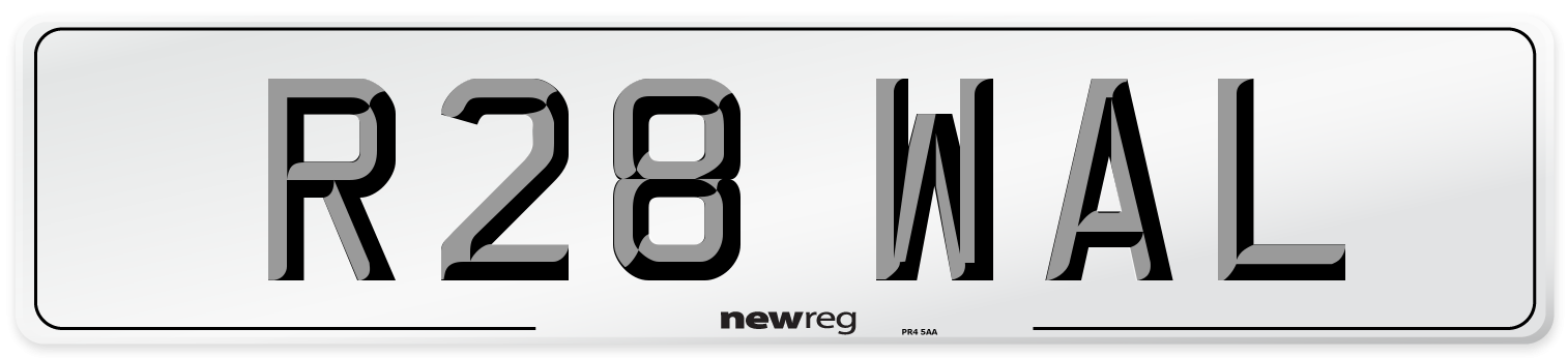 R28 WAL Front Number Plate