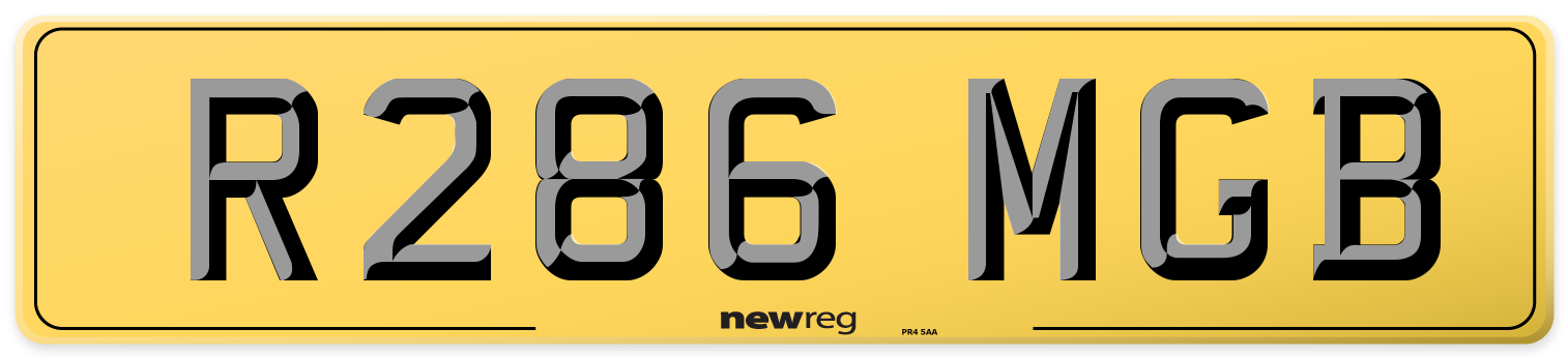 R286 MGB Rear Number Plate
