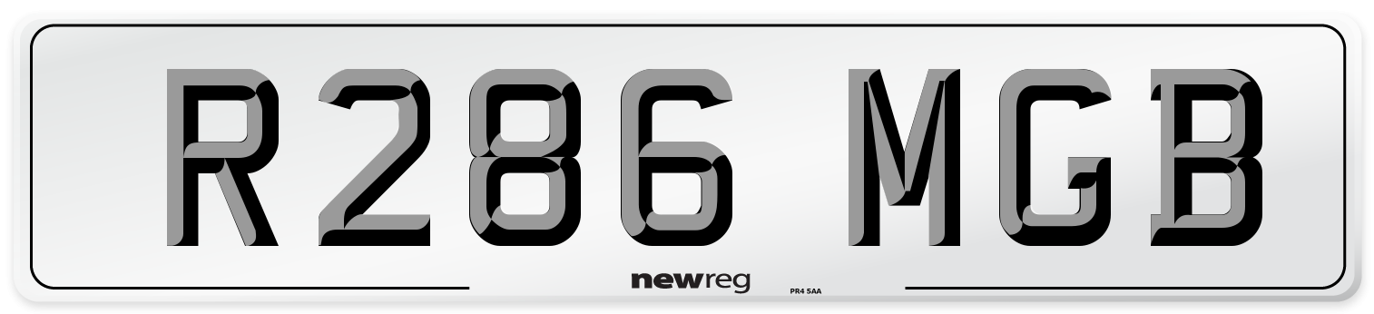 R286 MGB Front Number Plate