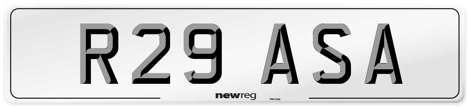 R29 ASA Front Number Plate