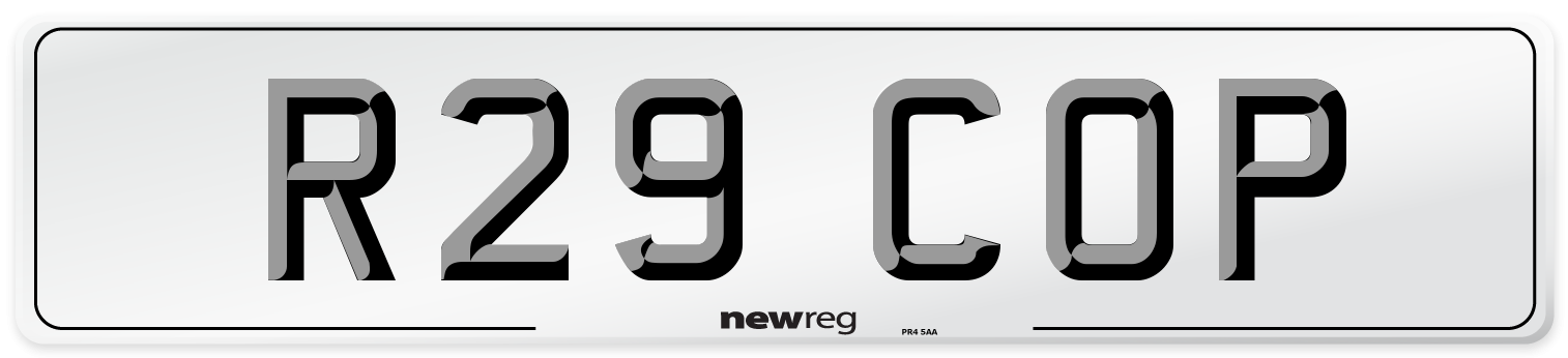 R29 COP Front Number Plate