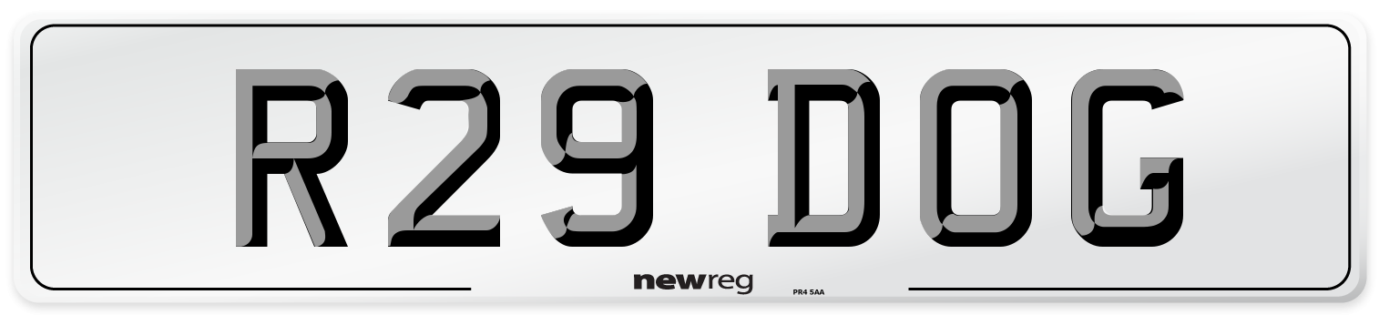 R29 DOG Front Number Plate