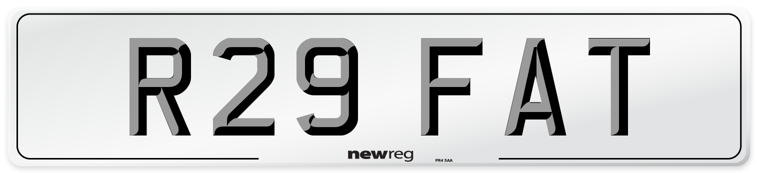 R29 FAT Front Number Plate