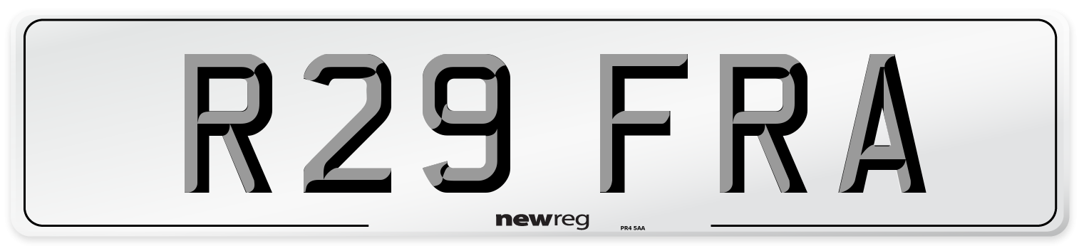 R29 FRA Front Number Plate