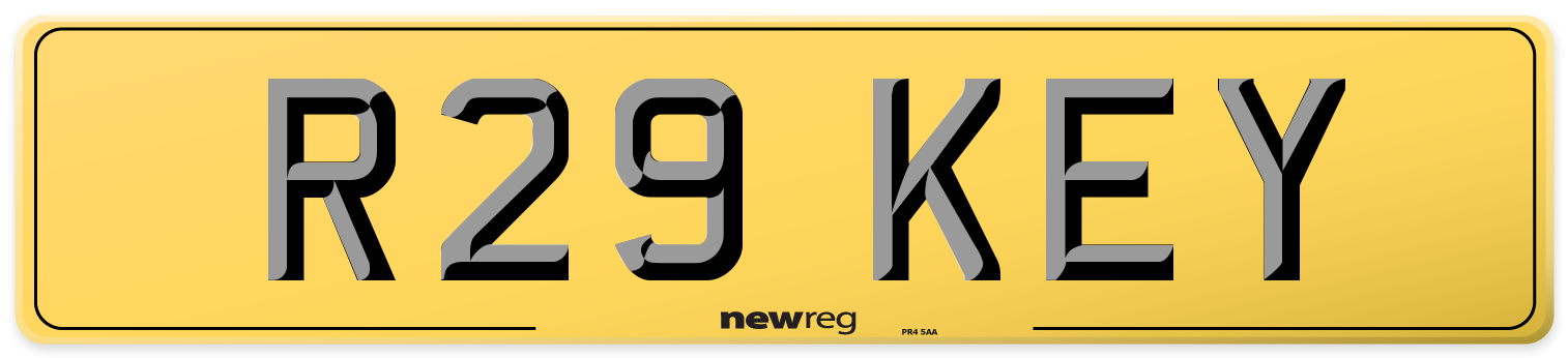 R29 KEY Rear Number Plate