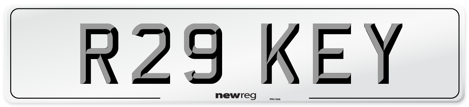 R29 KEY Front Number Plate