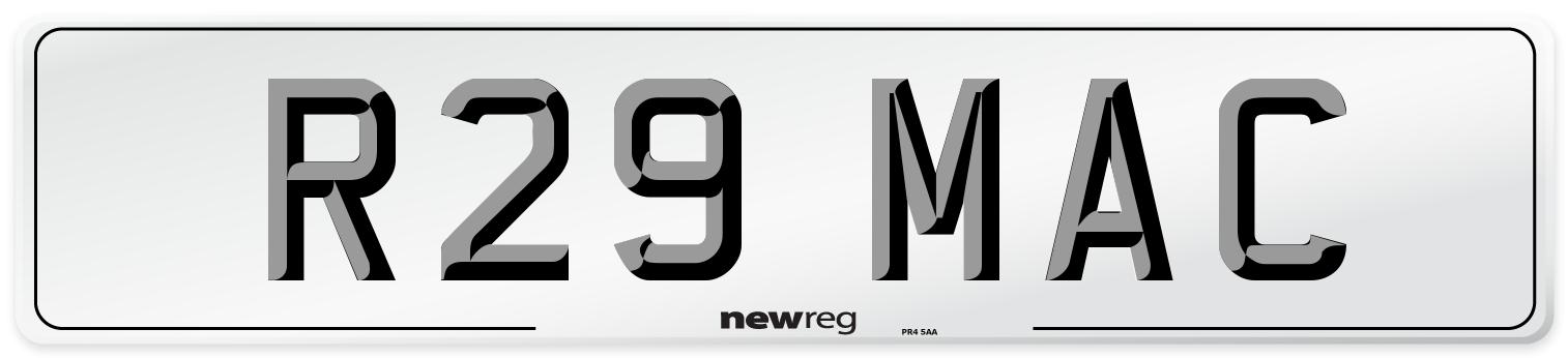 R29 MAC Front Number Plate