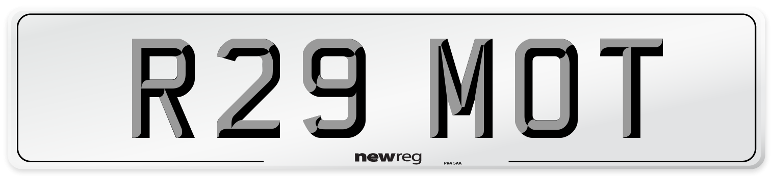 R29 MOT Front Number Plate