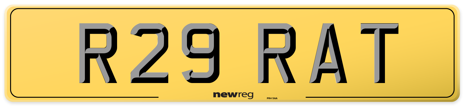 R29 RAT Rear Number Plate