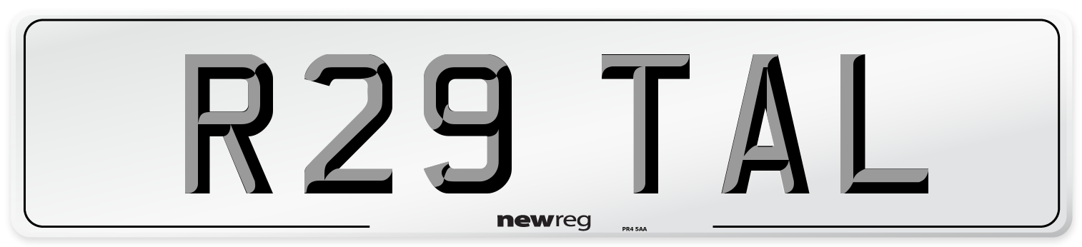 R29 TAL Front Number Plate