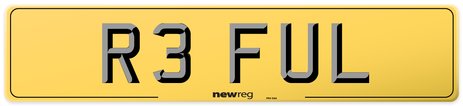 R3 FUL Rear Number Plate