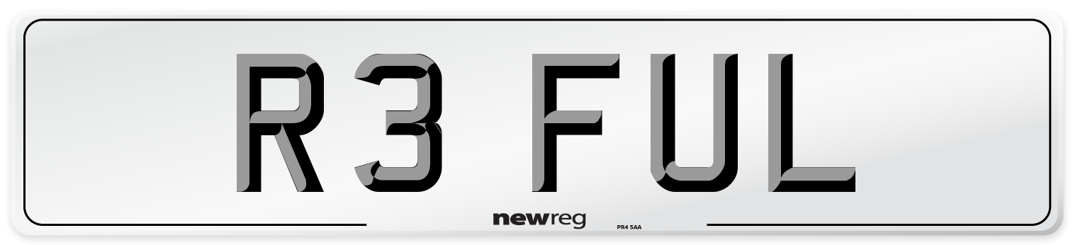 R3 FUL Front Number Plate