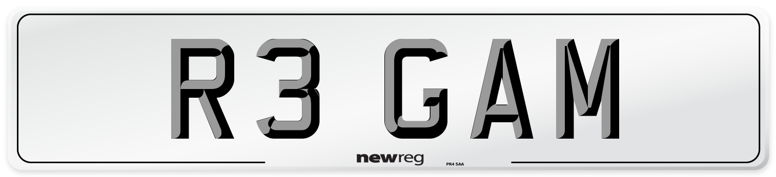 R3 GAM Front Number Plate