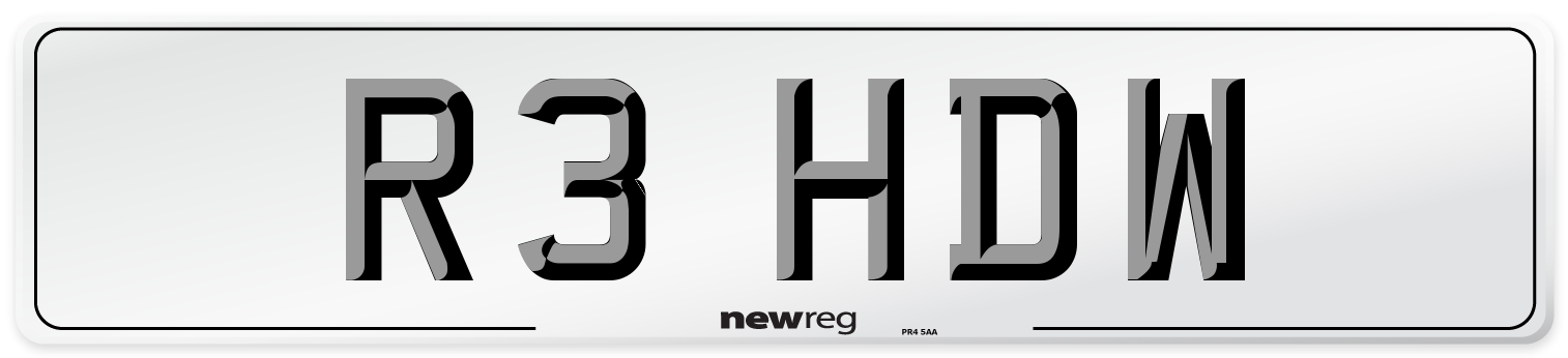R3 HDW Front Number Plate