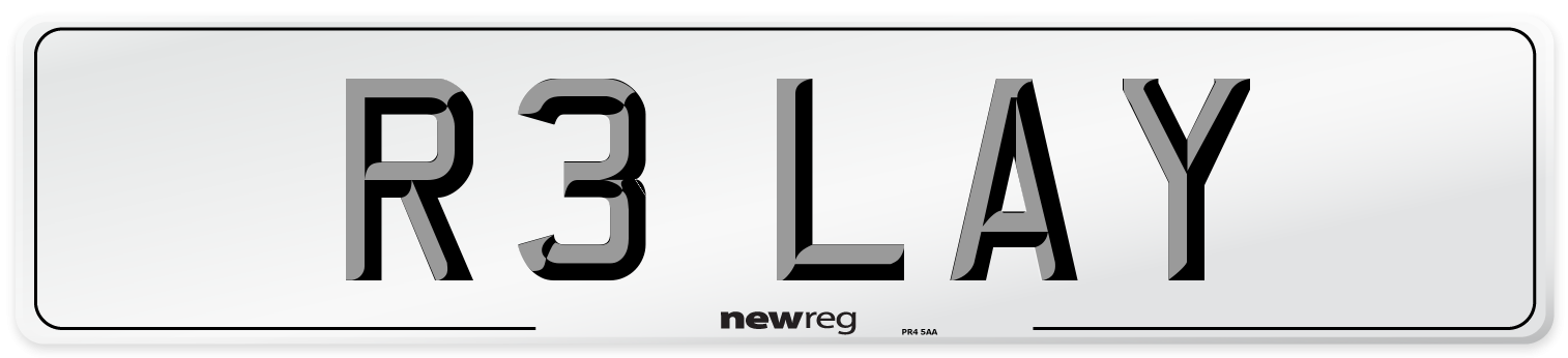 R3 LAY Front Number Plate