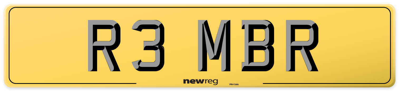 R3 MBR Rear Number Plate