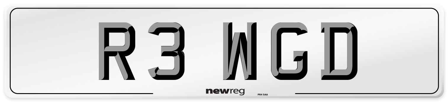 R3 WGD Front Number Plate