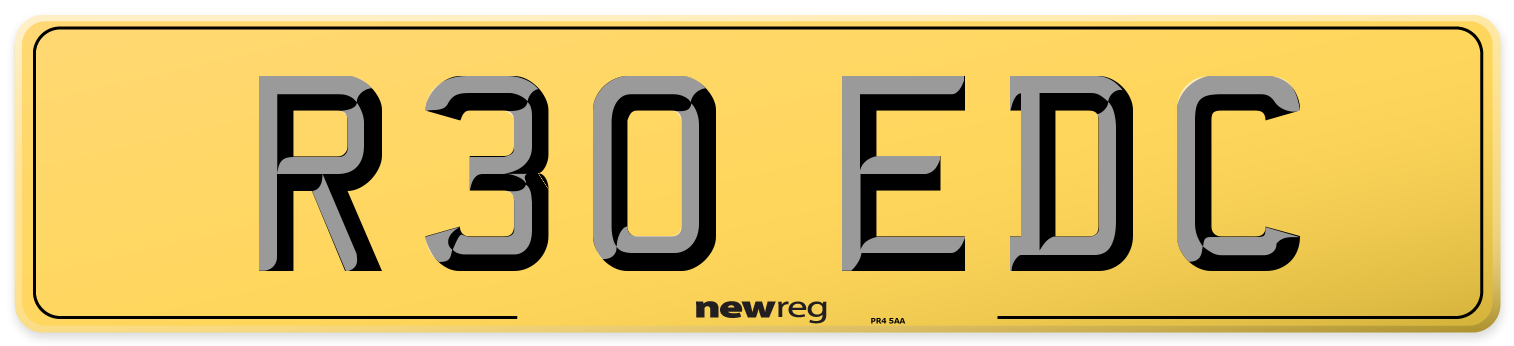 R30 EDC Rear Number Plate
