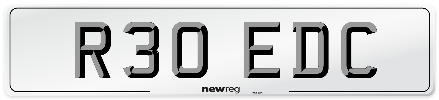 R30 EDC Front Number Plate