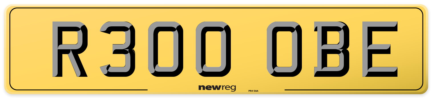 R300 OBE Rear Number Plate