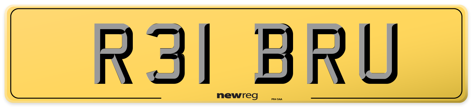R31 BRU Rear Number Plate