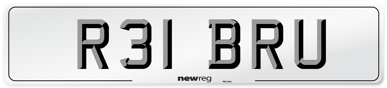 R31 BRU Front Number Plate