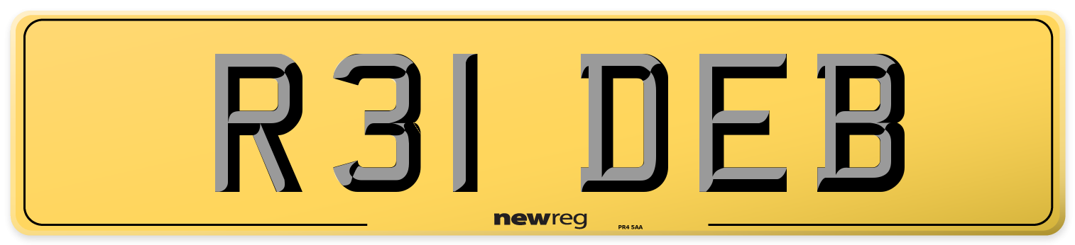 R31 DEB Rear Number Plate