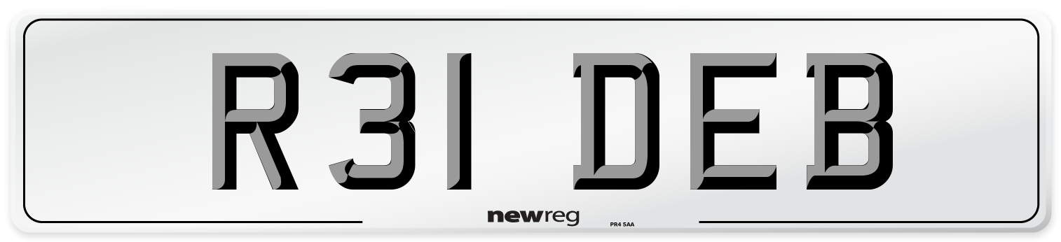 R31 DEB Front Number Plate