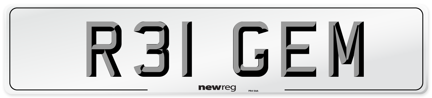 R31 GEM Front Number Plate
