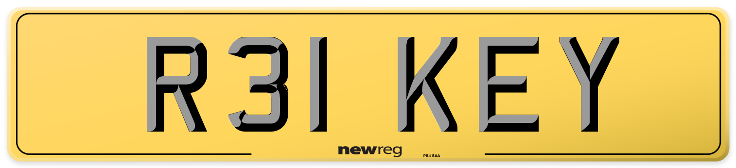 R31 KEY Rear Number Plate