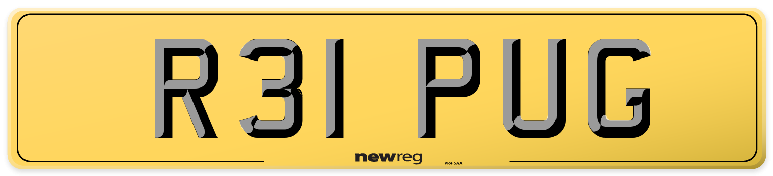 R31 PUG Rear Number Plate