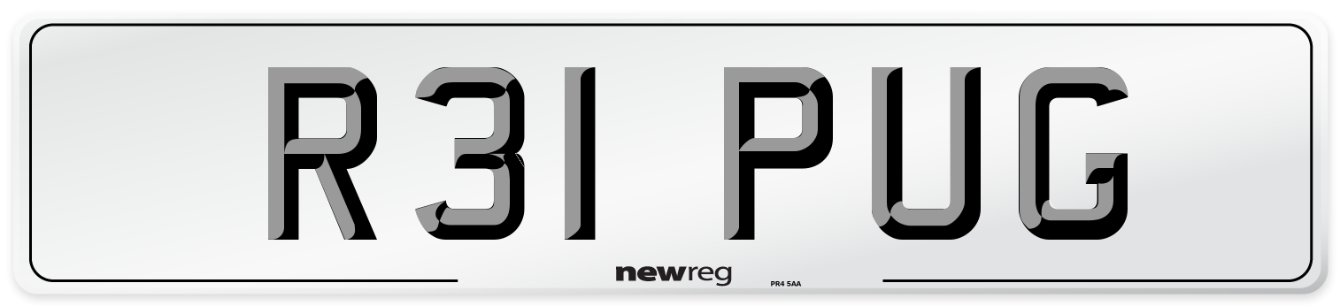 R31 PUG Front Number Plate