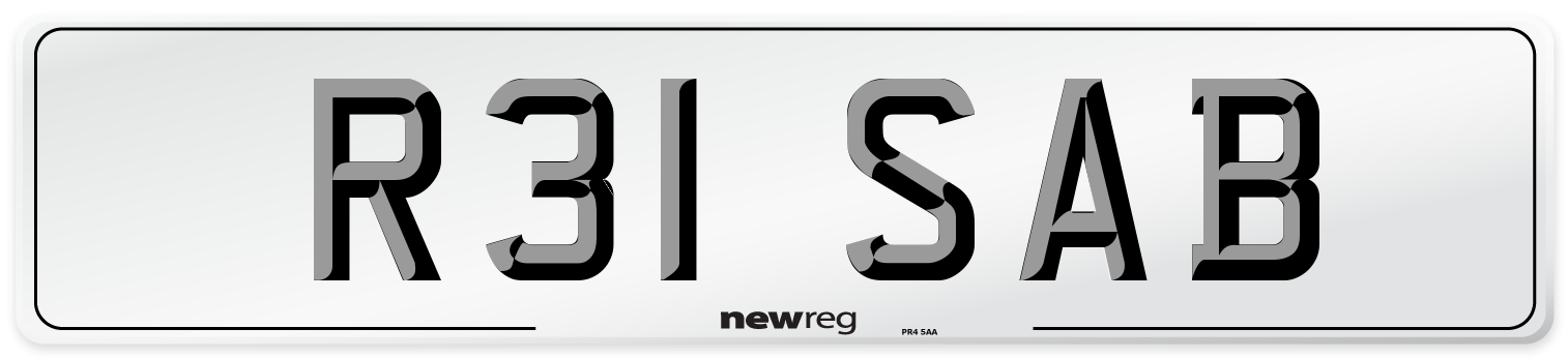 R31 SAB Front Number Plate