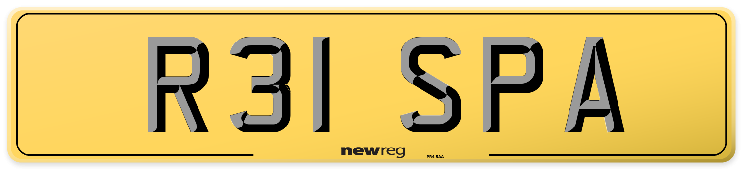 R31 SPA Rear Number Plate
