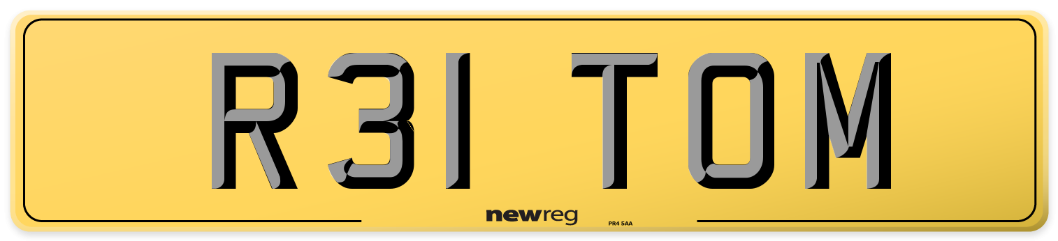 R31 TOM Rear Number Plate